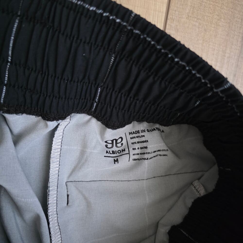 Albion Jetsetter Joggers Windowpane Black White Pants Women Sz M Tall - Picture 14 of 16
